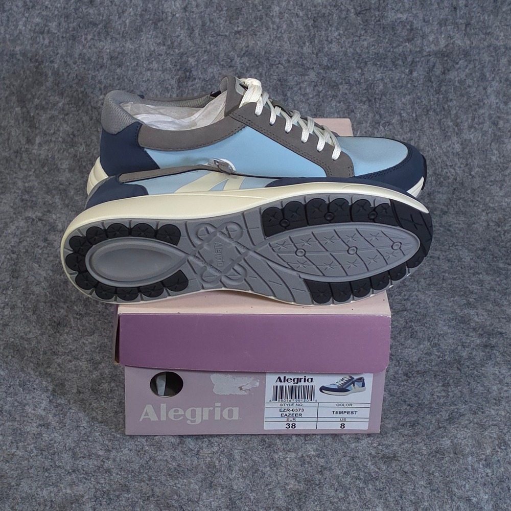 Alegria Eazeer Tempest Blue Grey Side Zip Comfort Sneakers Womens US 8 EUR 38 - Picture 6 of 7